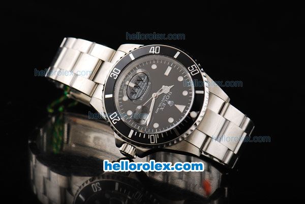Rolex Submariner Oyster Perpetual Date Swiss ETA 2836 Automatic Full Steel with Black Bezel and Black Dial-White Marking - Click Image to Close